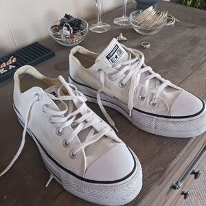 Converse All Star White Women's Platform Sneakers